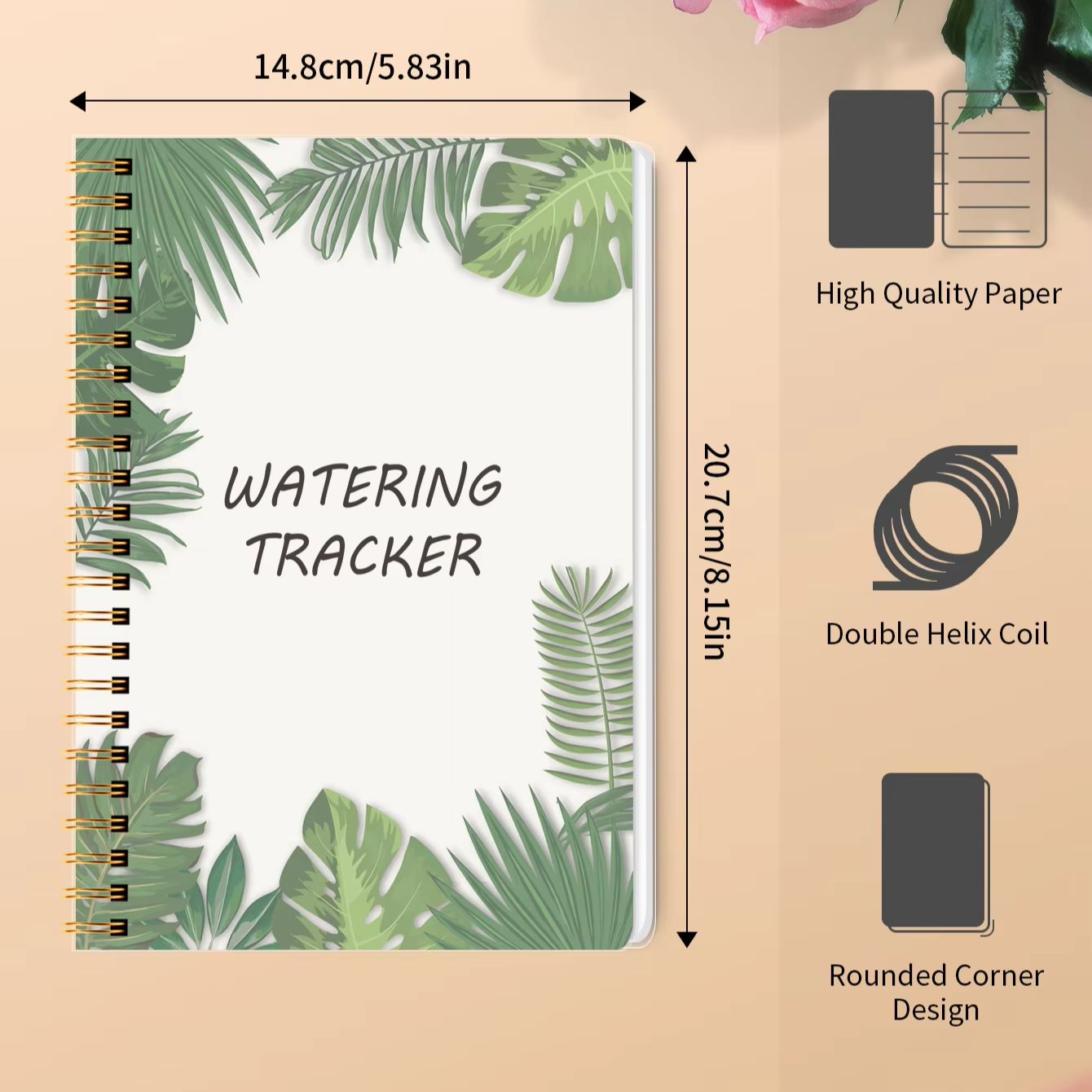 Garden Journal Planner - Plant Care Watering Tracker A5 Spiral