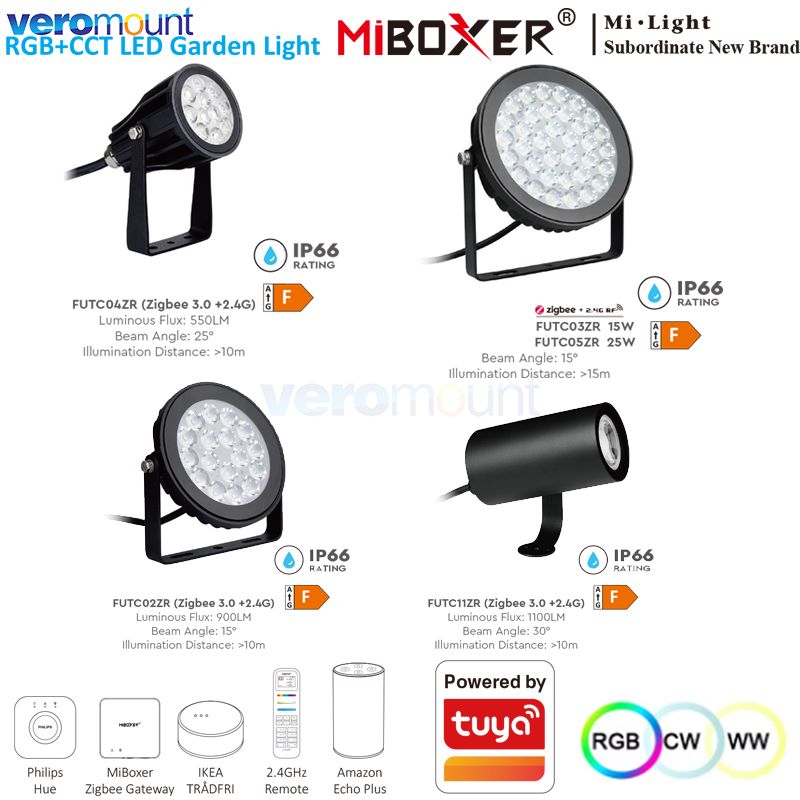 MiBoxer 6W 9W 12W 15W 25W RGB+ - Smart Zigbee Garden Light recension och pris