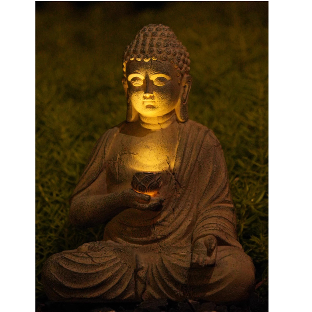 Resin Solar Buddha Statue Scul - Smart Garden Solar recension och pris