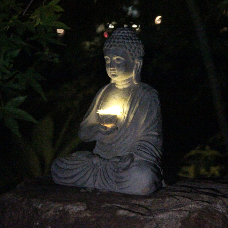 Resin Solar Buddha Statue Scul - Smart Garden Solar recension och pris