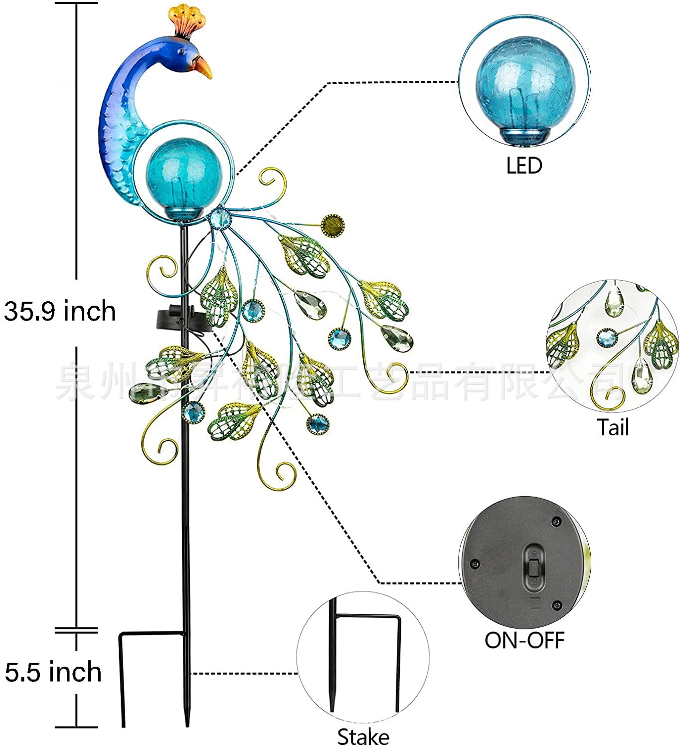 Solar Peacock Lamp Wrought Iro - Smart Garden Solar recension och pris