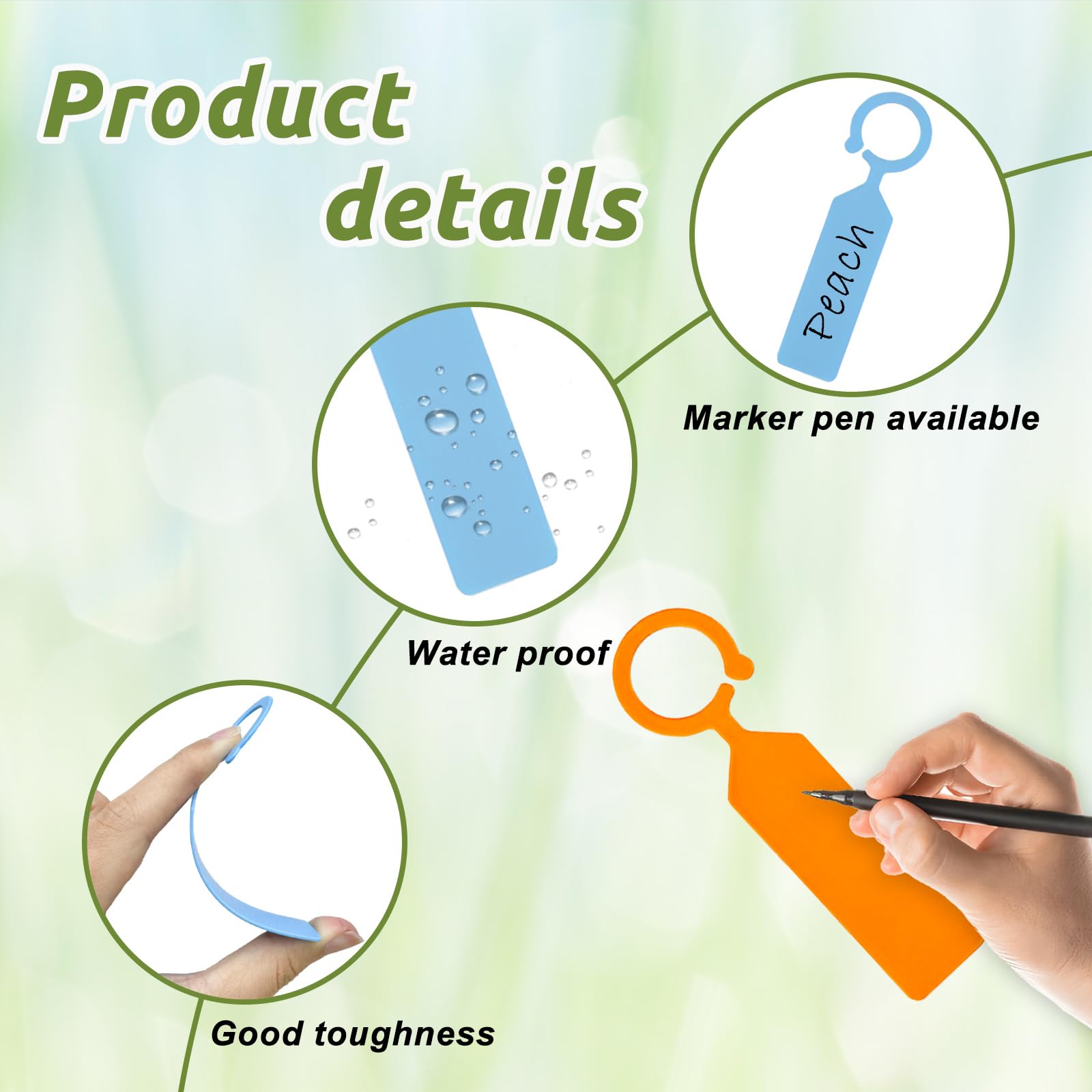 100PCS 10.7x2.3CM Plastic Gard - Garden Journal Planner recension och pris