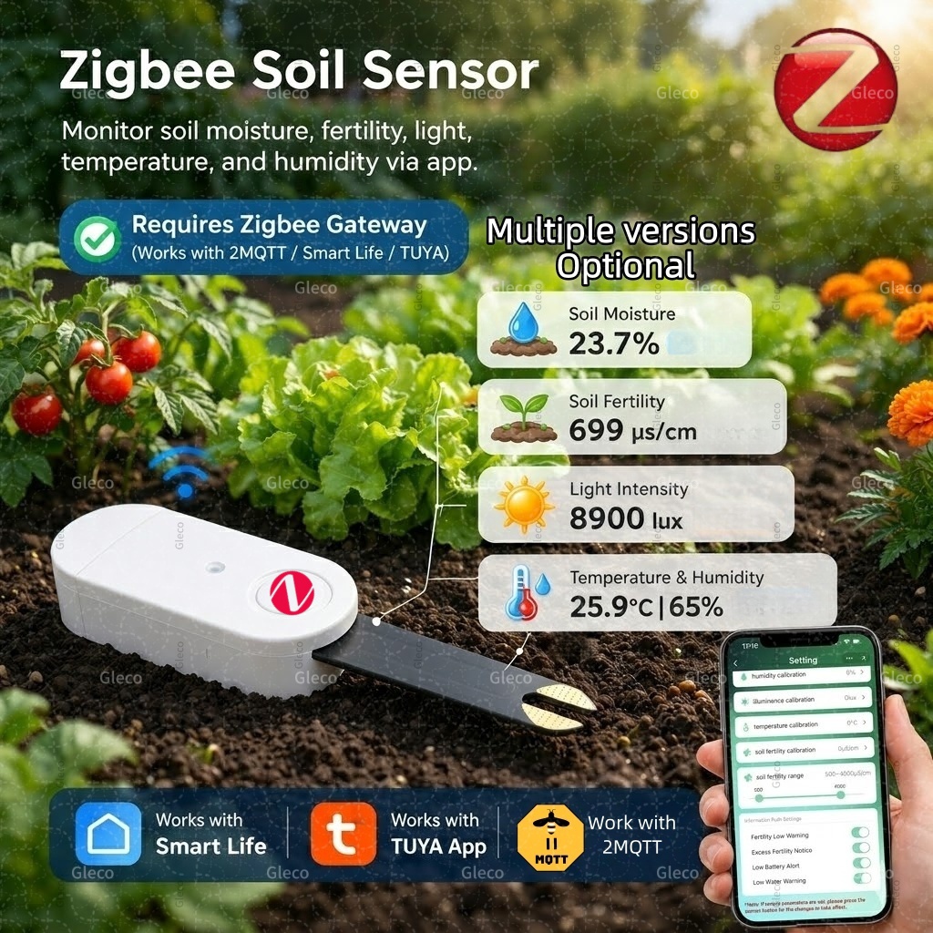 Zigbee Soil Moisture Temperatu - Smart Zigbee Garden Light recension och pris