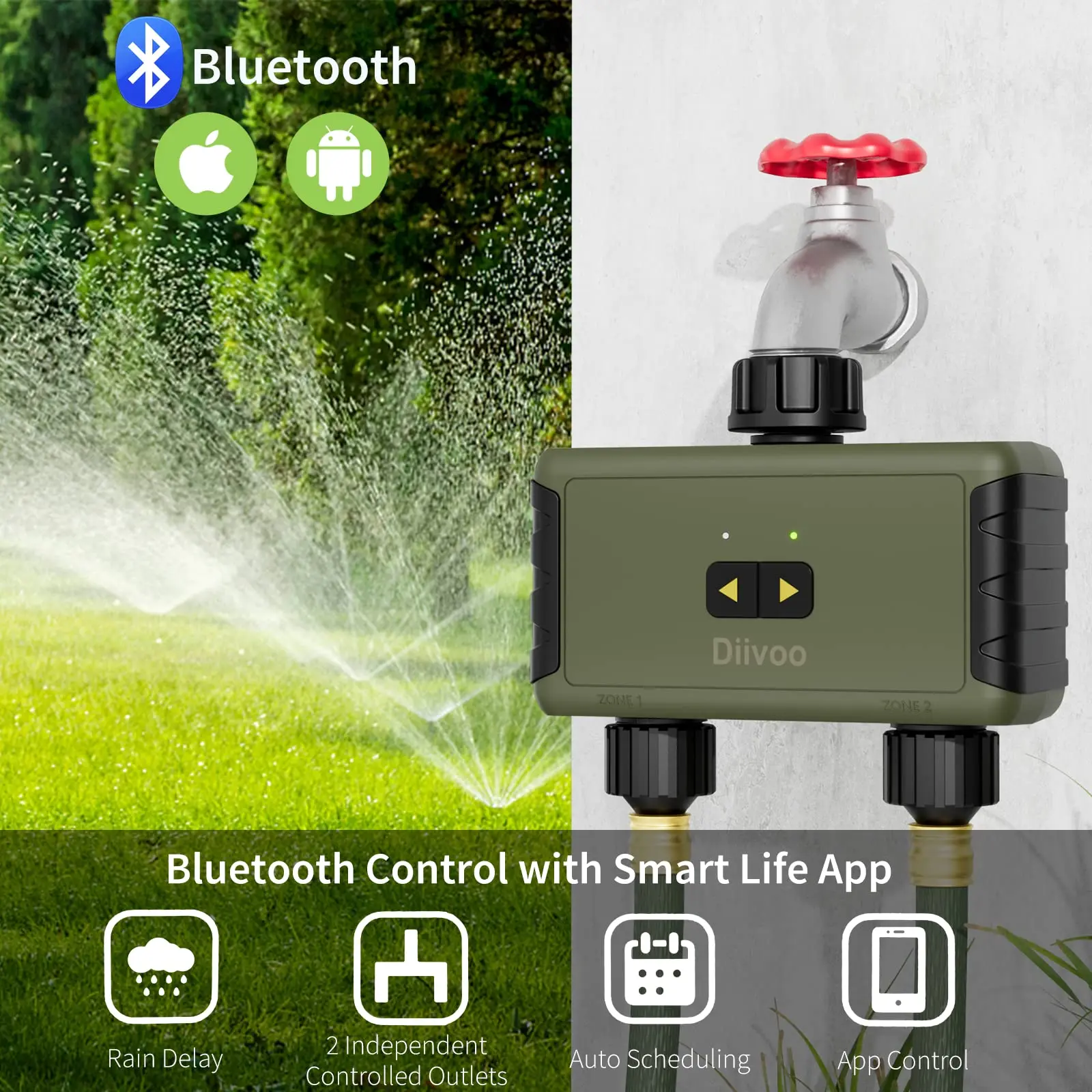Diivoo Timed Sprinkler for Blu - Smart Garden Watering Can recension och pris